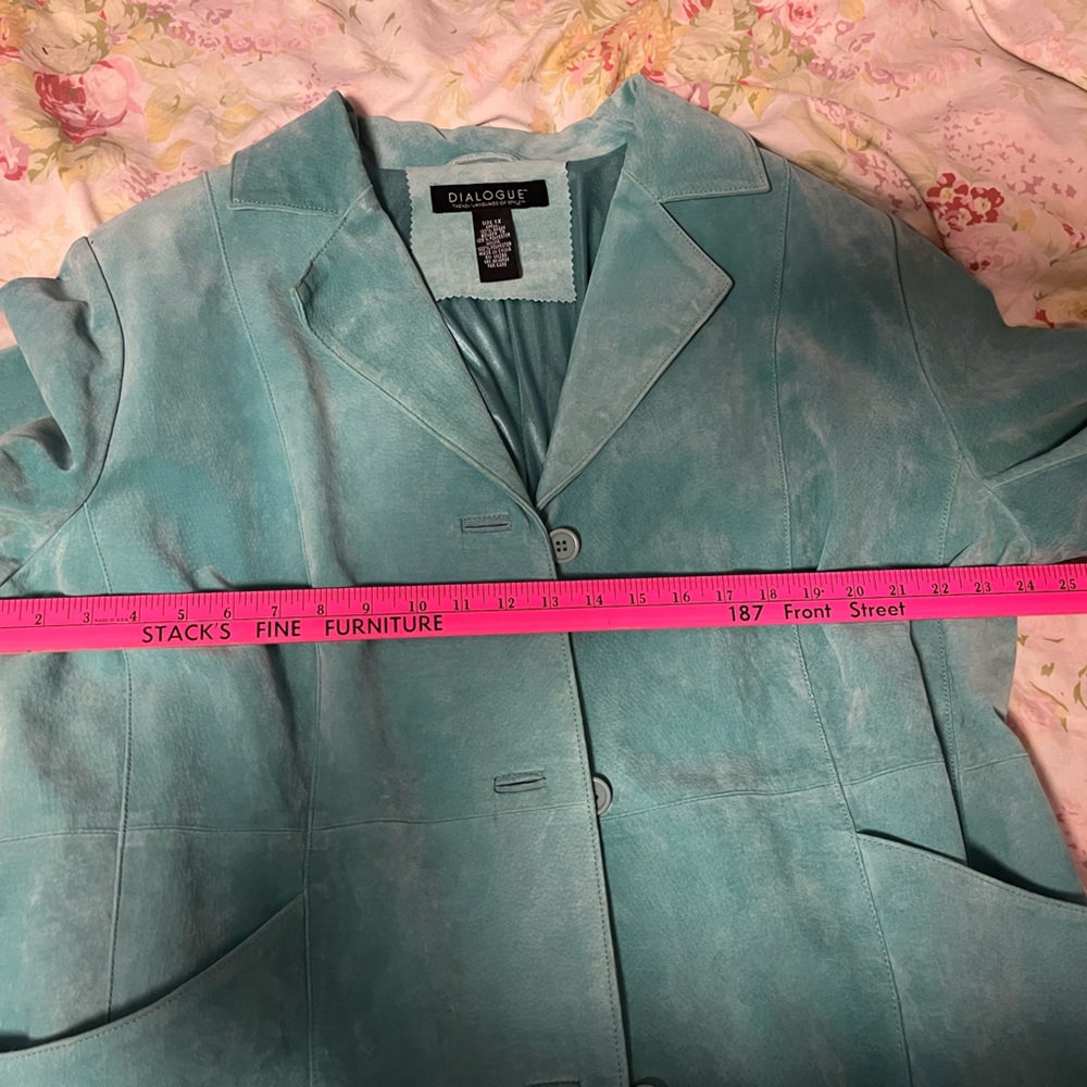 Dialogue Turquoise Suede Jacket/coat
